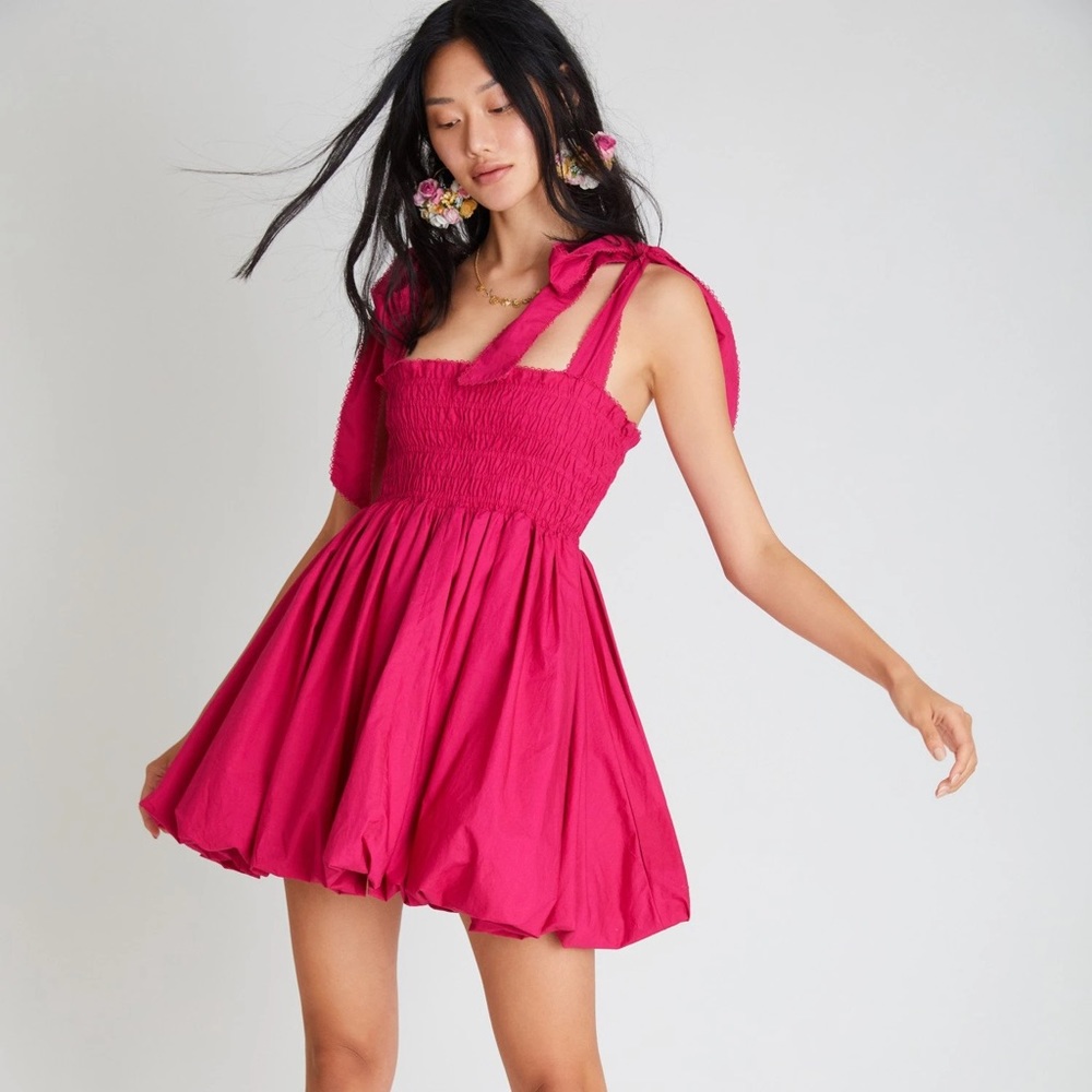 LoveShackFancy pink Tie bubble dress, worn once